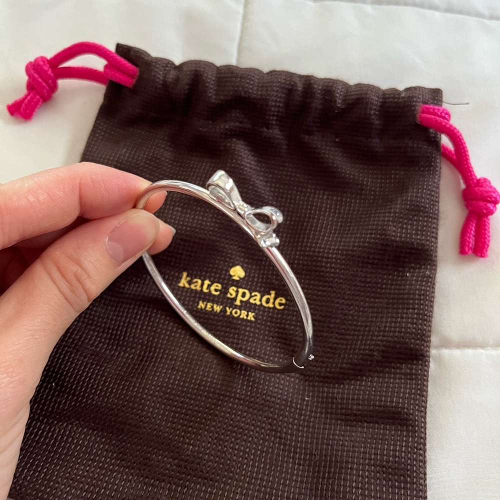 Silver Kate Spade ribbon bow bracelet